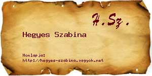 Hegyes Szabina névjegykártya
